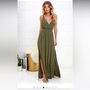 Olive green Lulu’s maxi dress